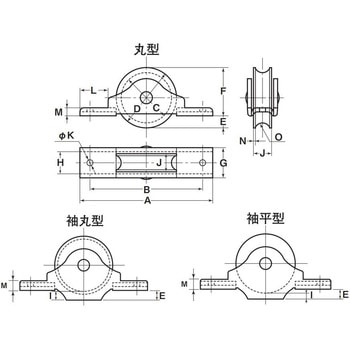赤枠2mm厚ローラー戸車 ヨコヅナ