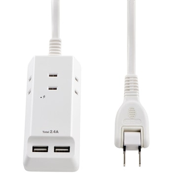 耐雷USBコード付きタップ 急速充電 3個口 2ポート ELPA