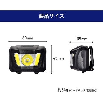 点灯パターンが選べるLEDヘッドライト 防沫形(IPX4) 赤色点灯あり アウトドア用 災害時用 DOP-HD701 - ELPA