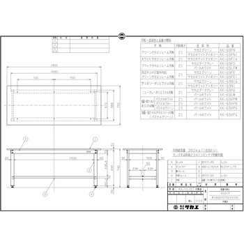 軽量作業台(KK/350kg/抗菌・抗ウイルスポリ天板/H740) サカエ