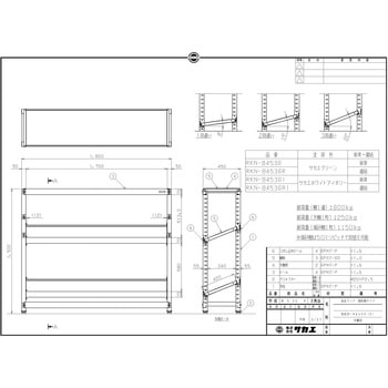 RKラック傾斜棚タイプ(単体/3段) サカエ