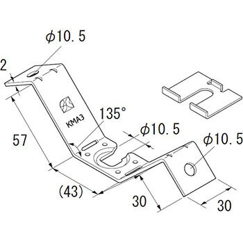 KMA3 空調機器用振れ止め金具 昭和コーポレーション 1パック(20個) KMA3 - 【通販モノタロウ】