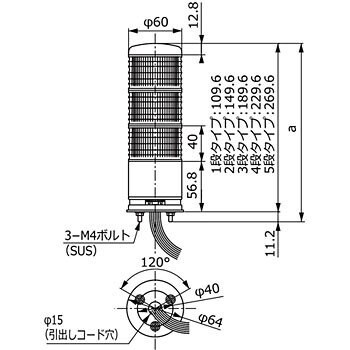 Φ60 積層式LED表示灯 直付けタイプ