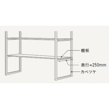 【色: ブラック】ウッドワン 棚柱用カナモノ カベツケ ブラック [高さ638m