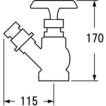 V180-50 差込45°散水栓 1個 SANEI 【通販サイトMonotaRO】