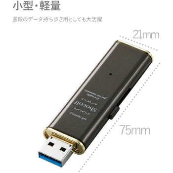MF-XWU332GPNL USBメモリ USB3.0 スライド式 ストラップホール付 Shocolf 1年保証 1個 エレコム 【通販モノタロウ】