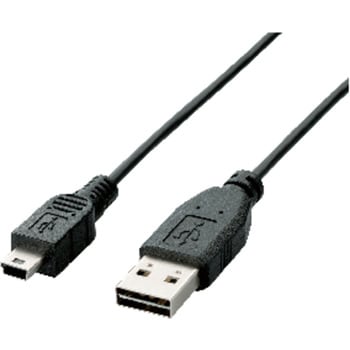 U2C-DMB10BK USBケーブル miniB-A 極細 両面挿せる ブラック 1本