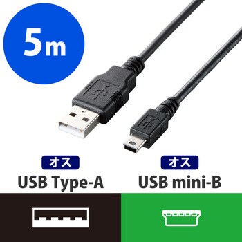 USBケーブル miniB-A ゲーム用 ブラック エレコム