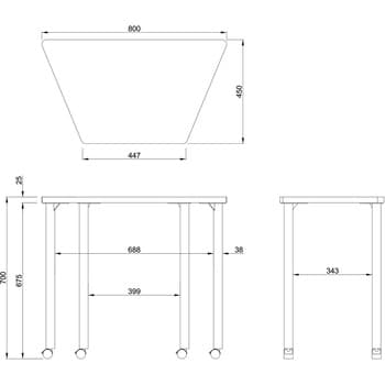 研修用台形キャスターテーブル アール・エフ・ヤマカワ 学習机・研修机