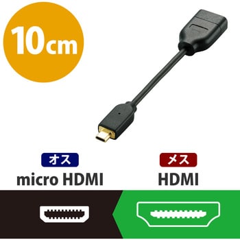 AD-HDADBK HDMI変換アダプタ microHDMI-HDMI 3重シールドケーブル