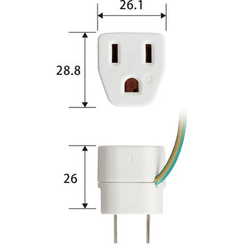 T-H32 変換アダプタ コンセント変換プラグ 3P→2P OAアダプタ 1個