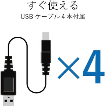 USS2-W4 USB切替器 PC4台 ケーブル付属 1個 エレコム 【通販モノタロウ】