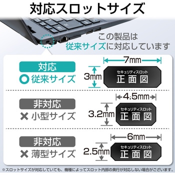 セキュリティワイヤー (長さ1.7m/径2.2mm) 南京錠 鋼鉄製ワイヤー ESL-25 セキュリティケーブル パソコン エレコム