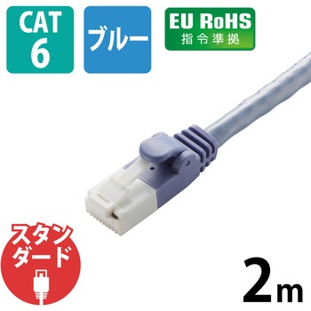 LANケーブル CAT6 ギガビット 爪折れ防止 より線 スリムコネクタ RoHS エレコム