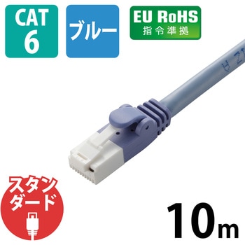 LANケーブル CAT6 ギガビット 爪折れ防止 より線 スリムコネクタ RoHS エレコム