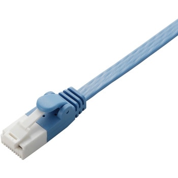 LANケーブル CAT6 ギガビット 爪折れ防止 フラット スリムコネクタ RoHS より線 薄さ1.4mm ブルー エレコム
