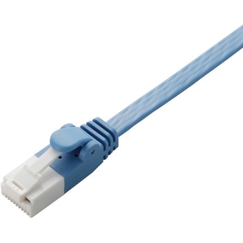 LANケーブル CAT6 ギガビット 爪折れ防止 フラット スリムコネクタ RoHS より線 薄さ1.4mm ブルー エレコム