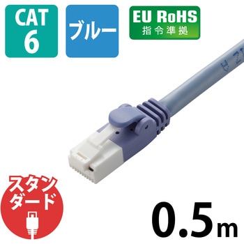 LANケーブル CAT6 ギガビット 爪折れ防止 スリムコネクタ RoHS エレコム