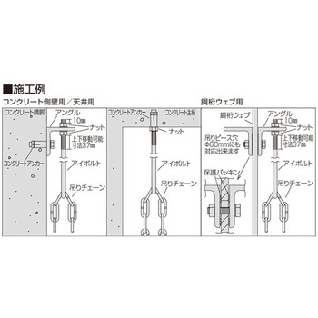 アシバツナギ チェーン吊りハンガー(CH-SWセット75×260 鋼桁ウェブ用) イイファス