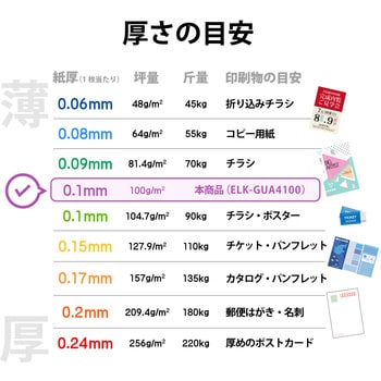 ELK-GUA4100 カラーレーザー用紙 セミ光沢 両面印刷可 レーザー