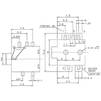 2極超小形単頭プラグ Φ2.5 マル信無線電機