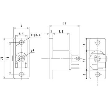 DCプラグ・ジャック Φ6.3X3.1 マル信無線電機