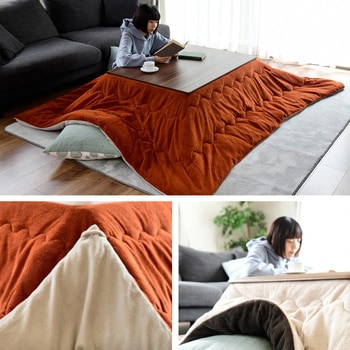 EYC-10575(BK/MBR)+AP10010486Y3 こたつ&こたつ掛け布団セット 長方形