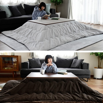 EYC-10575(BK/MBR)+AP10010486Y3 こたつ&こたつ掛け布団セット 長方形