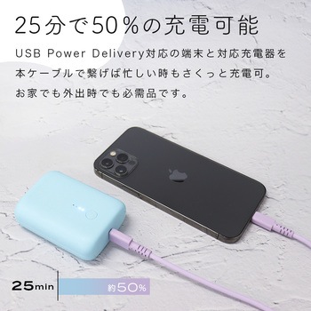 しなやかで絡まない シリコンケーブル 急速充電 データ転送対応 Apple MFi認証品 USB-C to Lightning MOTTERU