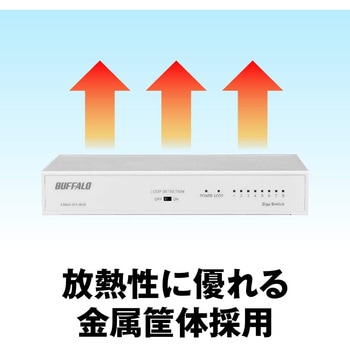 LAN HUB Giga 8ポート スイッチングハブ 電源内蔵 金属筐体 マグネット付 BUFFALO(バッファロー)