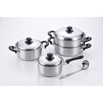 燕三 IH片手鍋&両手鍋&二段蒸し器(お玉付) 和平フレイズ