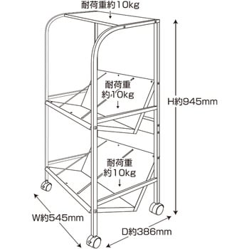 傾斜ファイルワゴン2段 TKM 【通販モノタロウ】