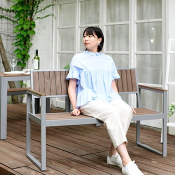 ガーデンテーブル&チェア&ベンチセット (4点セット) YAMAZEN(山善)