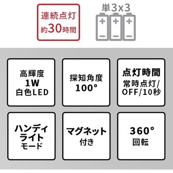 コンパクト 三脚センサーライト ホームテイスト