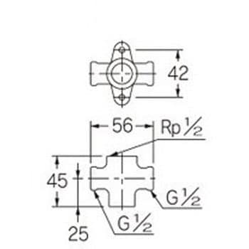 646-811-13 座つき水栓チーズ(クローム) カクダイ パイプ外径12.7mm