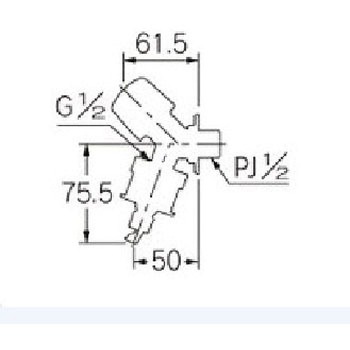 洗濯機用水栓(ストッパー、送り座つき) カクダイ