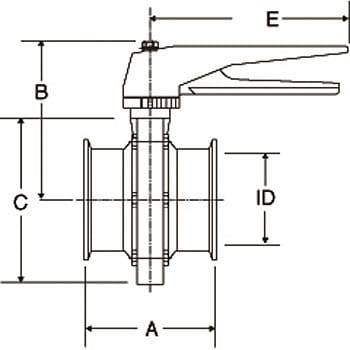 RB-MS バタフライバルブ 手動ロックストッパー式(ヘルール式) 大阪サニタリー 呼び径1.0SA RB-MS - 【通販モノタロウ】