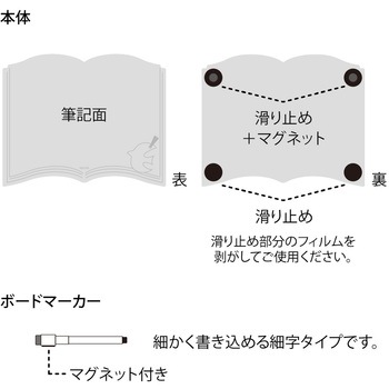 ホワイトボード＜M＞ 木製 デザインフィル(ミドリ)