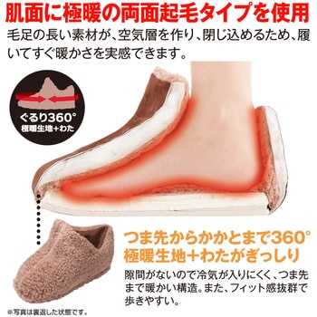 極暖 足が包まれるスリッパ アルファックス