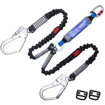 フルハーネス型墜落制止用器具用ランヤード ノビロン(NOVIRON) ツイン第2種 ツヨロン(藤井電工)