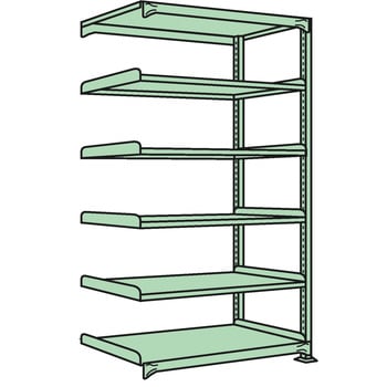 中軽量棚ML型連結250kg グリーン色 サカエ 軽・中量棚本体(連結