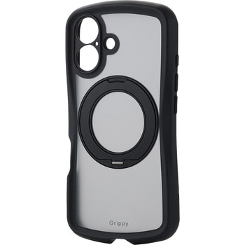 iPhone 16 ケース ハイブリッド 衝撃吸収 MAGKEEP 磁力吸着ワイヤレス充電対応 回転式スタンド付 Grippy エレコム