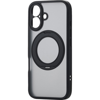 iPhone 16 ケース ハイブリッド 衝撃吸収 MAGKEEP 磁力吸着ワイヤレス充電対応 回転式スタンド付 エレコム