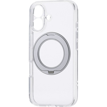 iPhone 16 ケース ハイブリッド 衝撃吸収 MAGKEEP 磁力吸着ワイヤレス充電対応 回転式スタンド付 エレコム