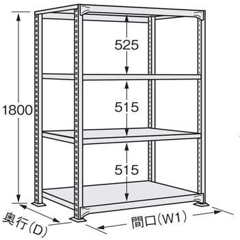 軽中量棚 単体タイプ サカエ