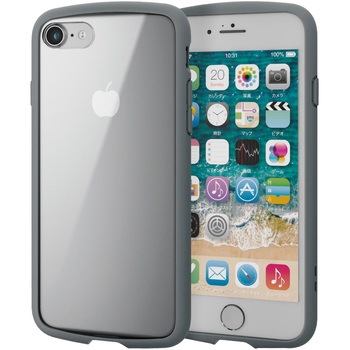 PM-A22STSLFCGY iPhone SE 第3世代/SE 第2世代/8/7 用 ケース カバー ハイブリッド TOUGH SLIM LITE 耐衝撃 エレコム 76057057