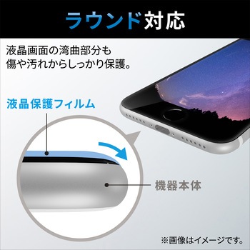 iPhone SE 第3世代/SE 第2世代/8/7/6s/6 用 ガラスフィルム フレーム付 フルカバー ゴリラ 0.21mm 硬度10H エレコム
