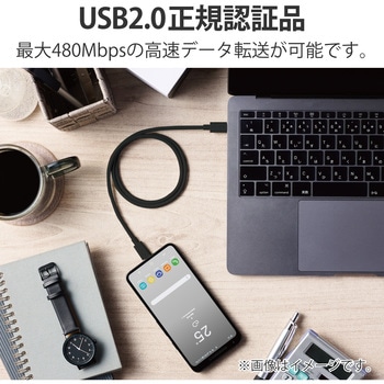 USBケーブル C-C Type-Cケーブル 充電/データ転送用 PD対応 最大100W 5A USB2.0 コンパクトコネクタ エレコム