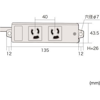 3P、3m、タップ赤色 サンワサプライ