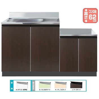 Comfy series(コンフィシリーズ) コンロ台付き流し台 CM 壁出し水栓+据置型加熱機器用コンロ台 イースタン工業